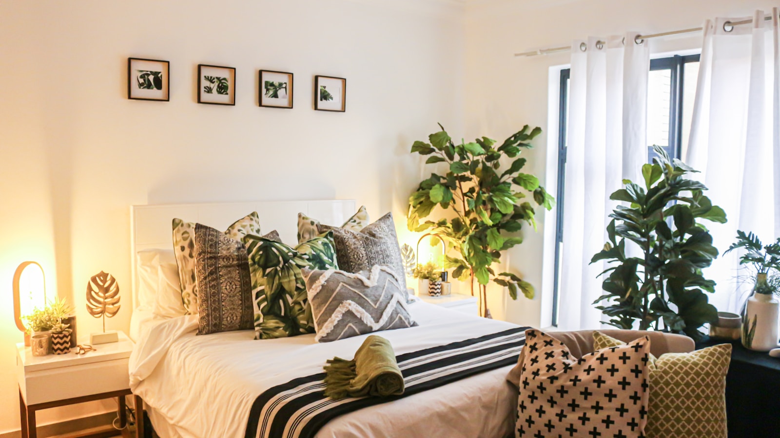 Restful bedroom with soft natural light and a tidy bed