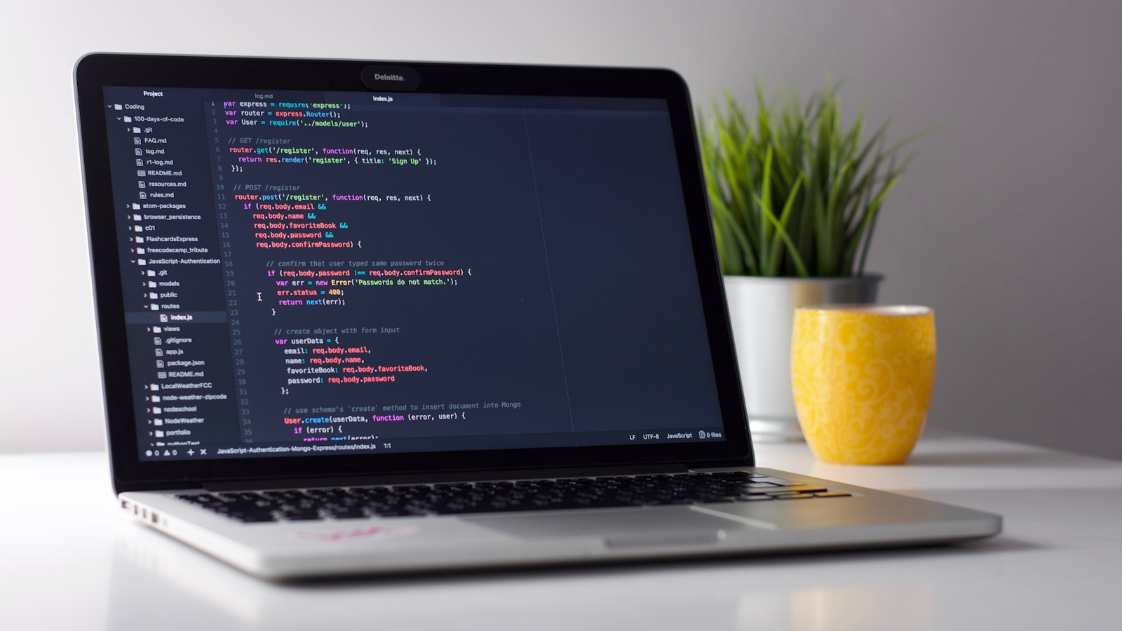 Code editor with multiple languages on a developer screen